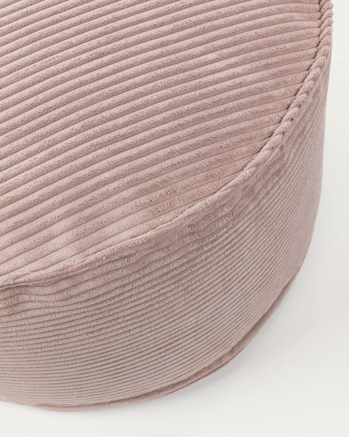Wilma großer Pouf breiter Cord rosa Ø 70 cm - ZEN ZONE Furniture