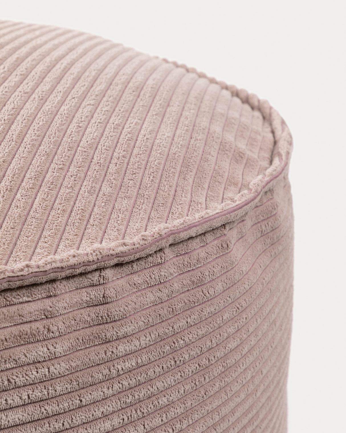 Wilma großer Pouf breiter Cord rosa Ø 70 cm - ZEN ZONE Furniture
