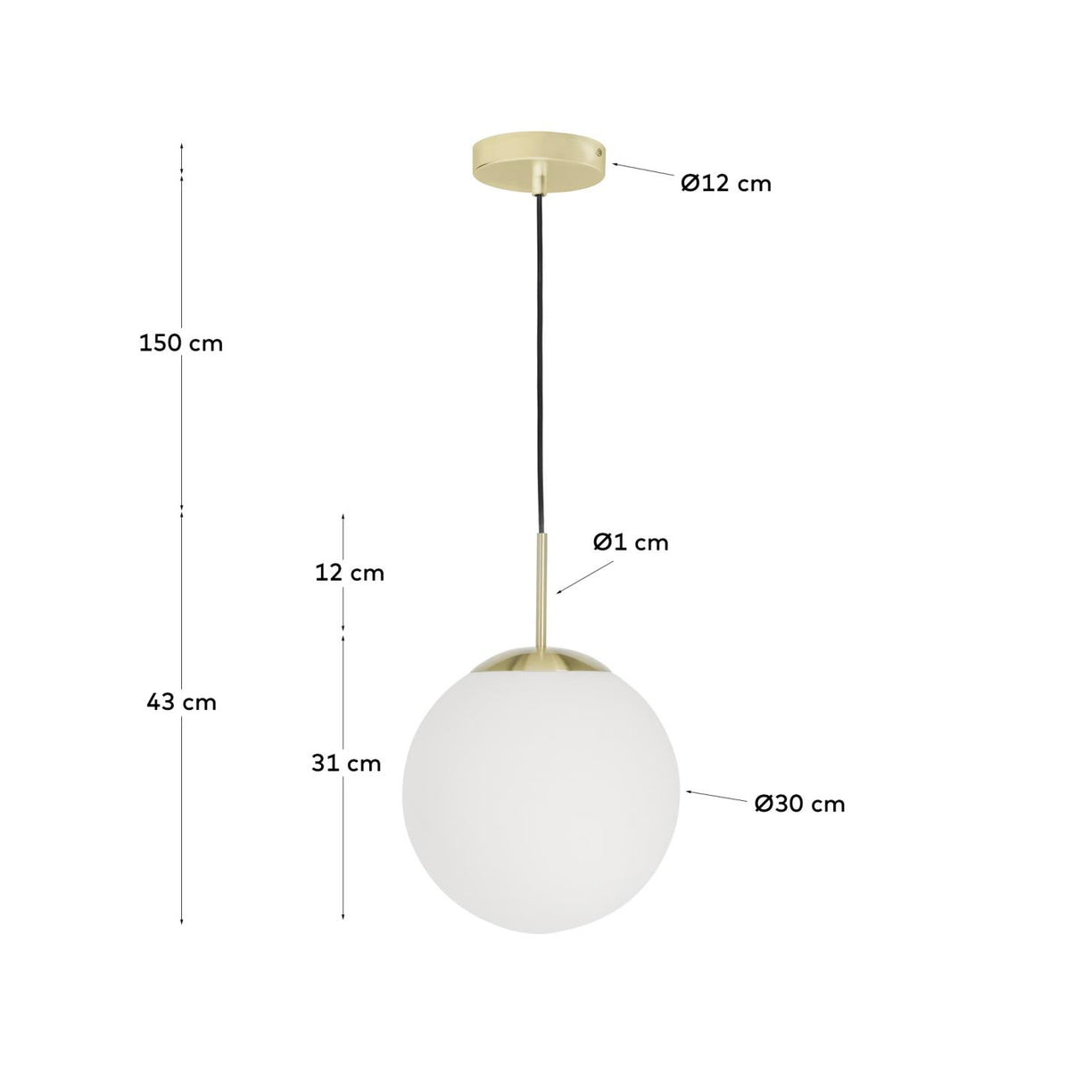 Mahala Deckenlampe aus Stahl und mattiertem Glas - ZEN ZONE Furniture