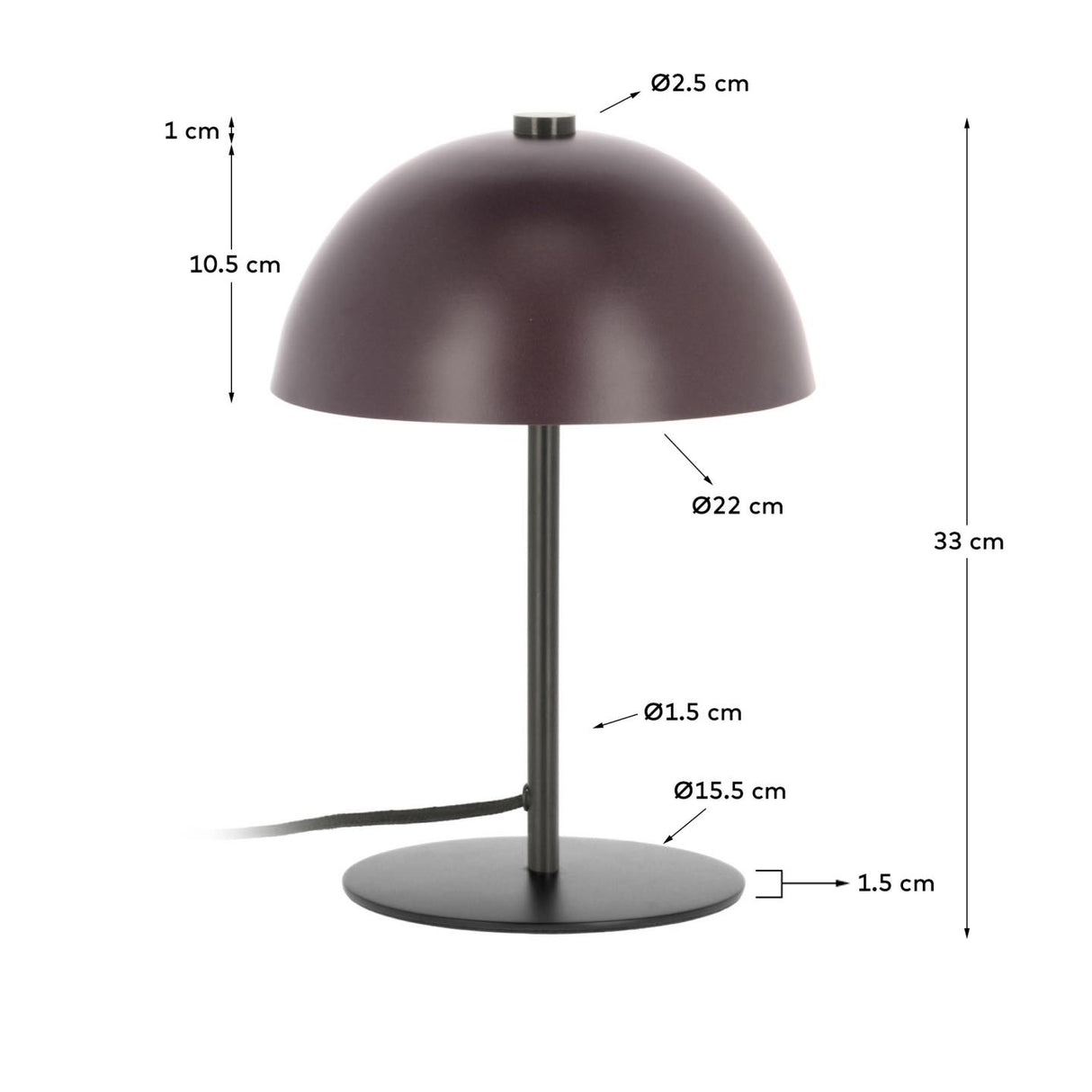 Aleyla Tischlampe aus Metall mit kastanienbraun Oberfläche - ZEN ZONE Furniture