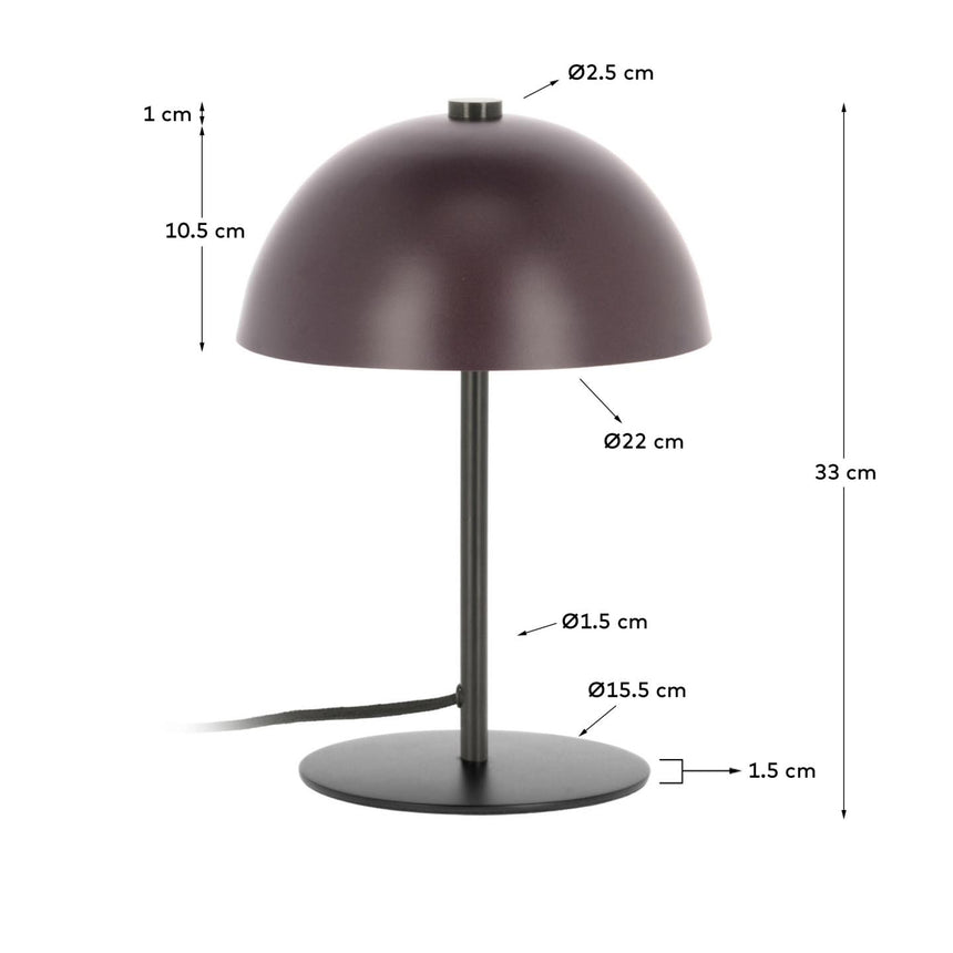 Aleyla Tischlampe aus Metall mit kastanienbraun Oberfläche - ZEN ZONE Furniture