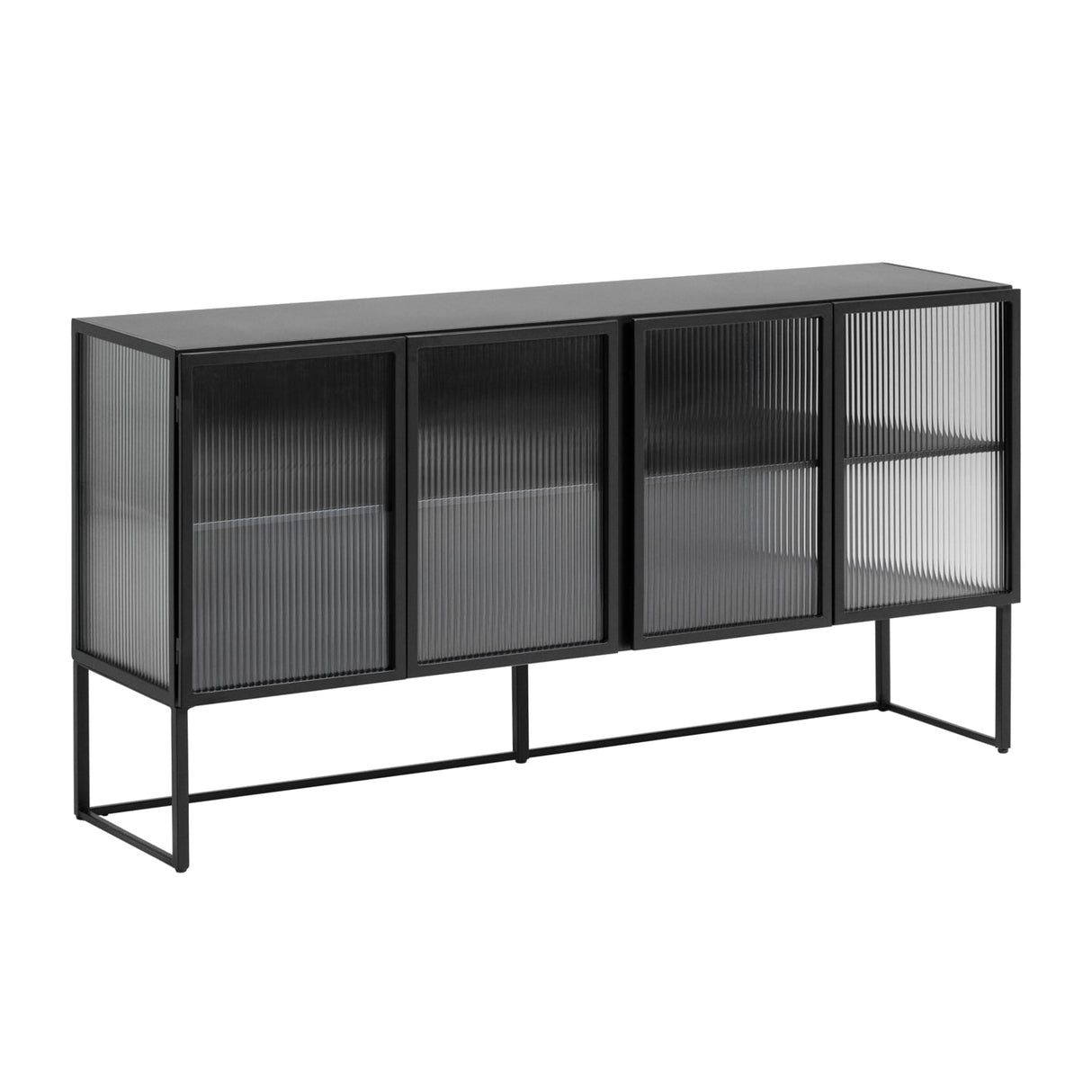 Trixie Sideboard 4 Türen aus Stahl in Schwarz 160 x 81 cm - ZEN ZONE Furniture