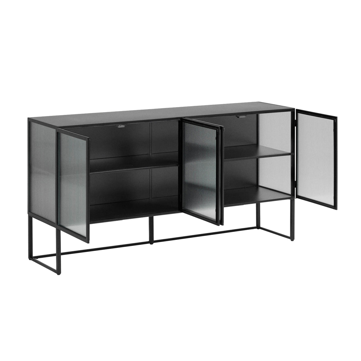 Trixie Sideboard 4 Türen aus Stahl in Schwarz 160 x 81 cm - ZEN ZONE Furniture