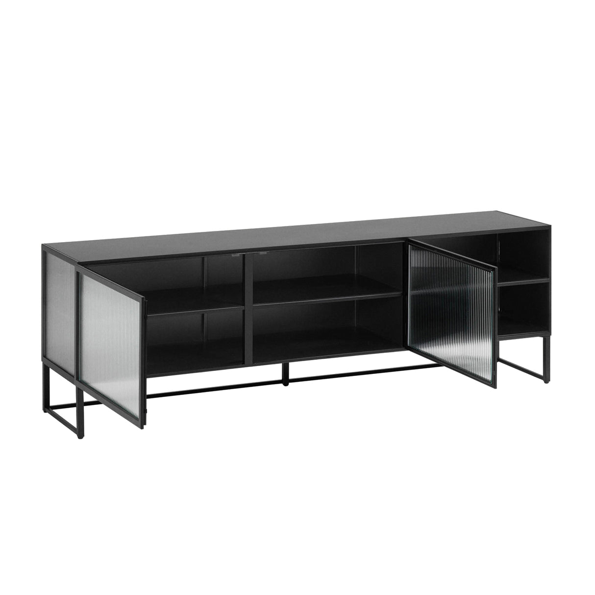 Trixie TV-Schrank 2 Türen aus Stahl mit schwarzem Finish 180 x 58 cm - ZEN ZONE Furniture