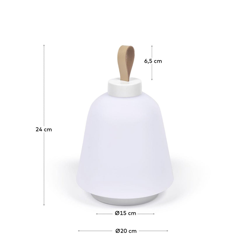 Udiya Tischlampe aus Polyethylen und Metall mit weißem Finish - ZEN ZONE Furniture