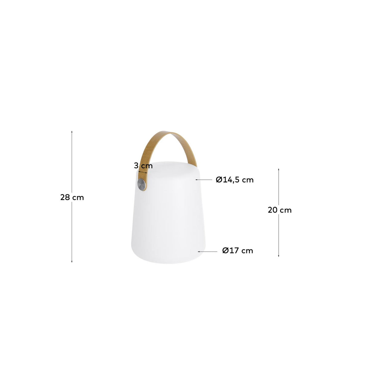 Dialma Tischlampe mit braunem Griff - ZEN ZONE Furniture