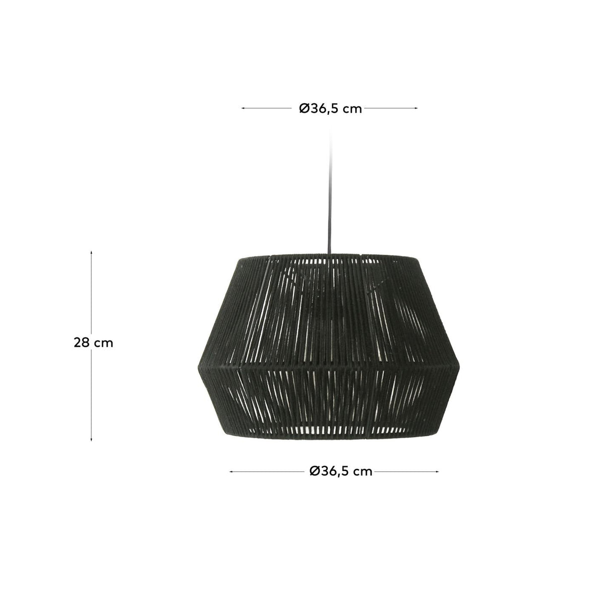 Cantia Lampenschirm für Deckenlampe aus Baumwolle schwarz Ø 36,5 cm - ZEN ZONE Furniture