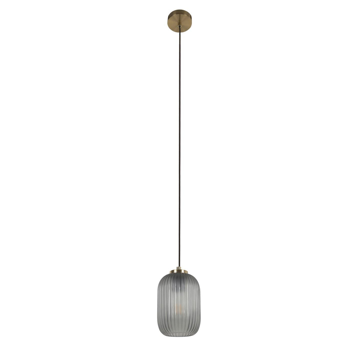 Hestia Deckenlampe aus Metall mit Messing-Finish und grauem Glas - ZEN ZONE Furniture