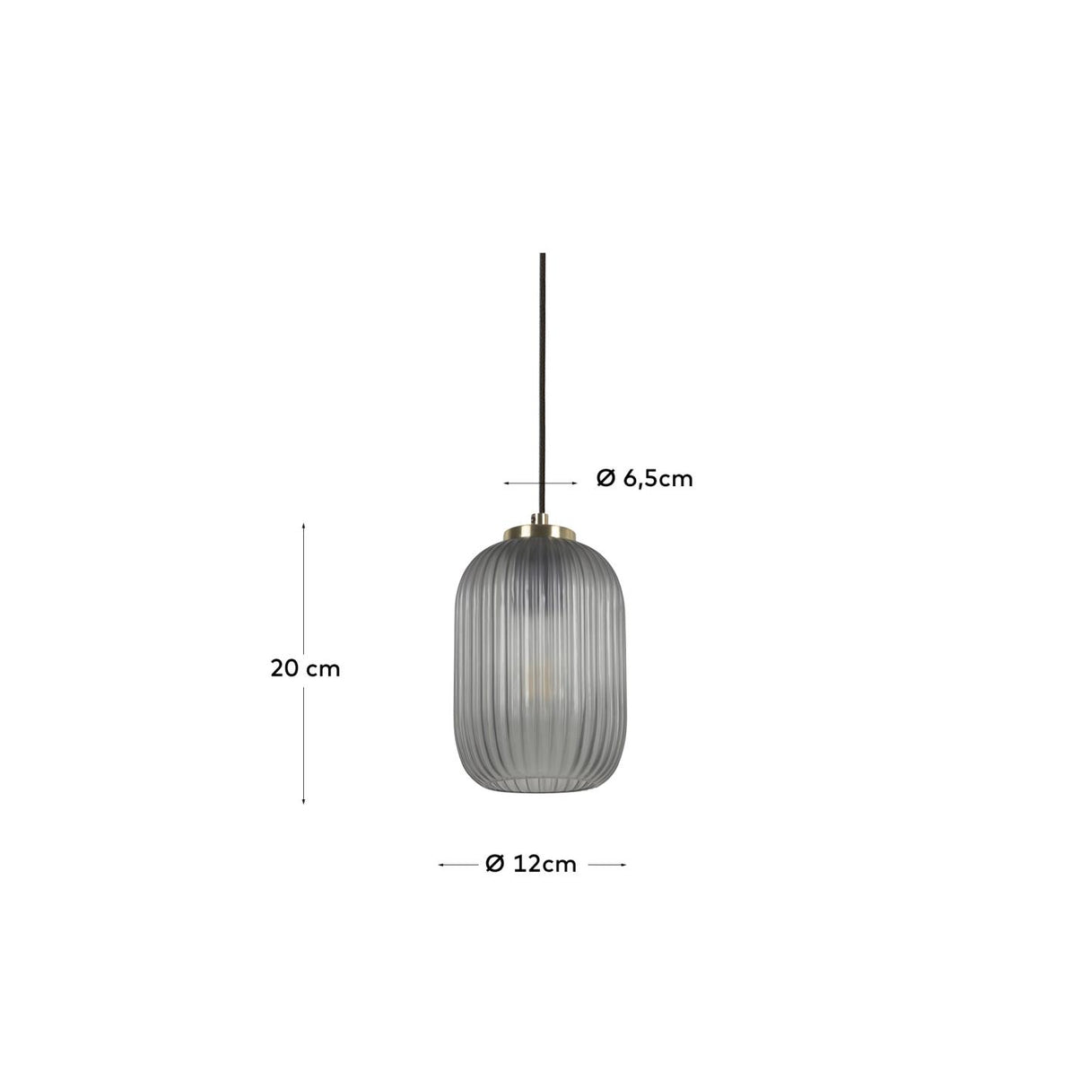 Hestia Deckenlampe aus Metall mit Messing-Finish und grauem Glas - ZEN ZONE Furniture