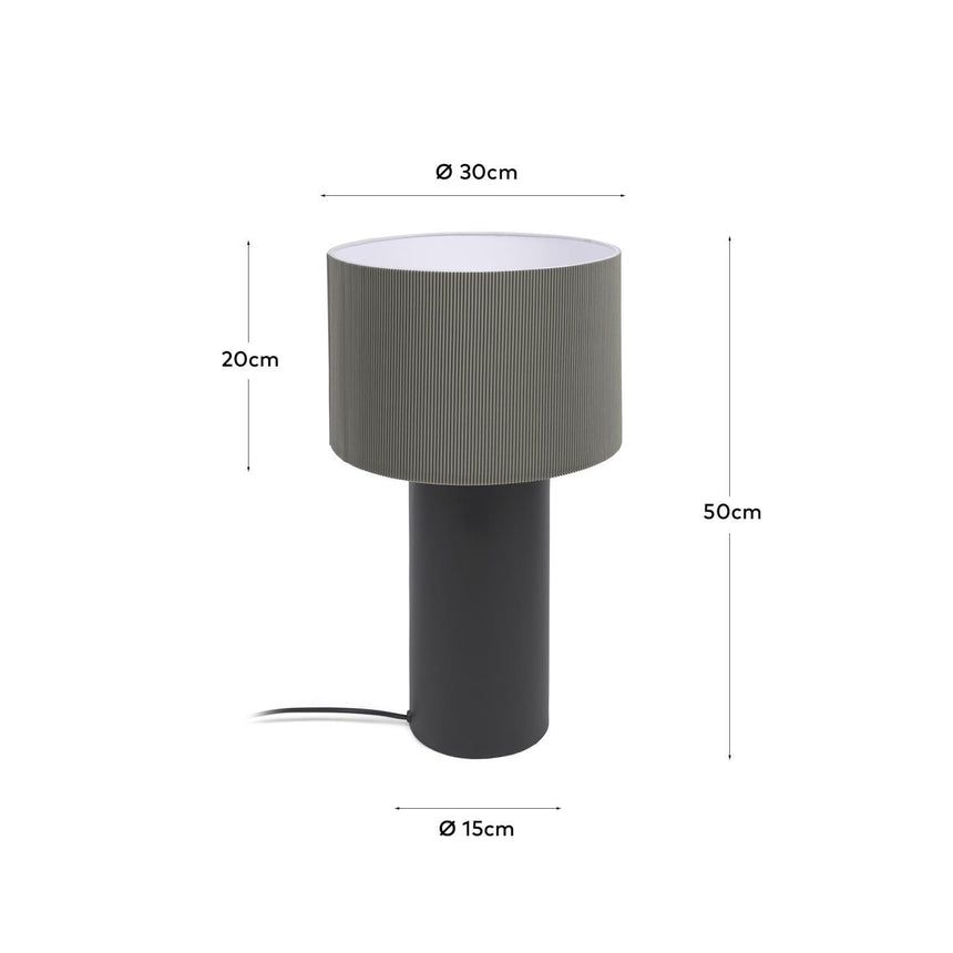 Domicina Tischlampe aus Metall schwarz und grau - ZEN ZONE Furniture