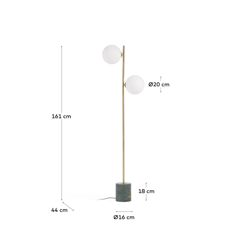 Lonela Stehlampe aus Marmor mit grünem Finish - ZEN ZONE Furniture