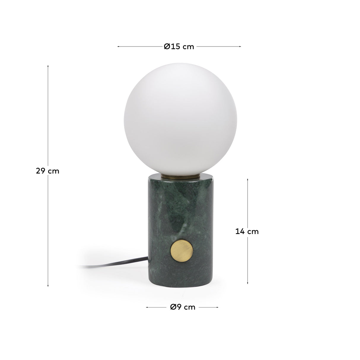 Lonela Tischlampe aus Marmor mit grünem Finish - ZEN ZONE Furniture