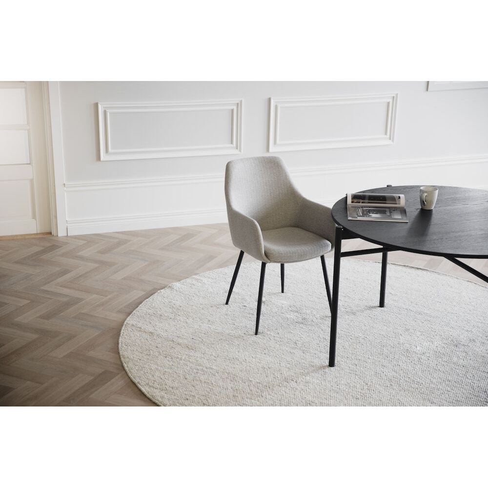 REILY Esszimmerstuhl Beige/schwarz 55x61x86cm - ZEN ZONE