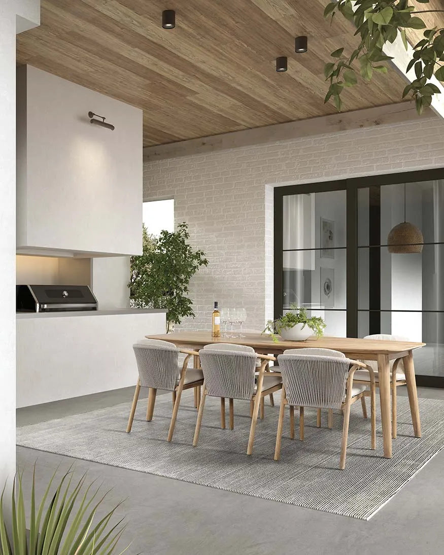 Gartenstuhl Boras aus Teakholz mit tonfarbenen Kissen - ZEN ZONE Furniture