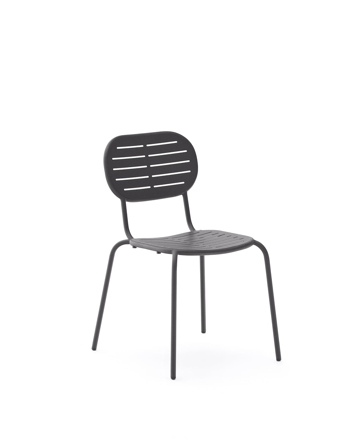 Stapelbarer Outdoor-Stuhl Brai aus verzinktem Stahl in Dunkelgrau - ZEN ZONE Furniture