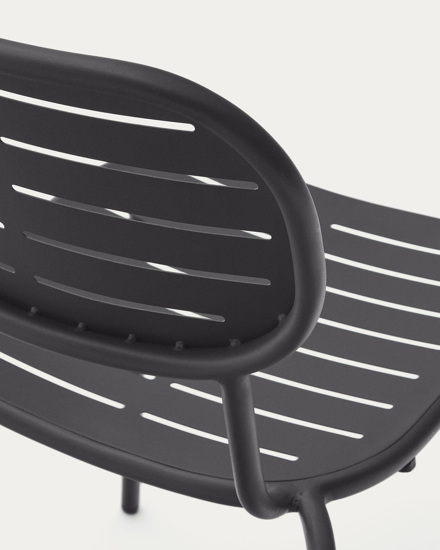 Stapelbarer Outdoor-Stuhl Brai aus verzinktem Stahl in Dunkelgrau - ZEN ZONE Furniture