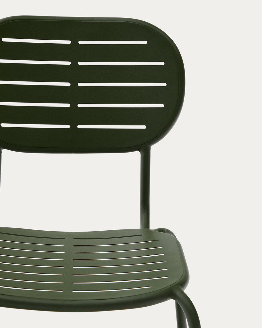 Stapelbarer Outdoor-Stuhl Brai aus verzinktem Stahl in Grün - ZEN ZONE Furniture