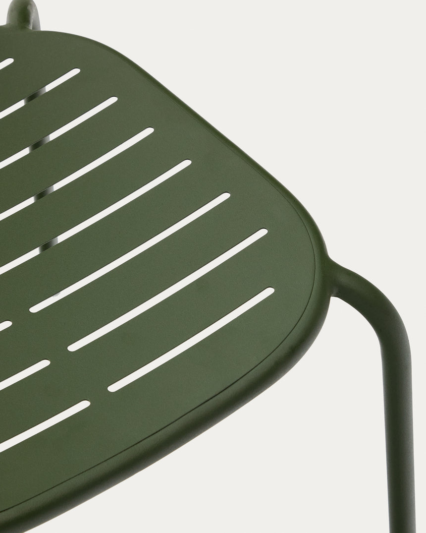 Stapelbarer Outdoor-Stuhl Brai aus verzinktem Stahl in Grün - ZEN ZONE Furniture