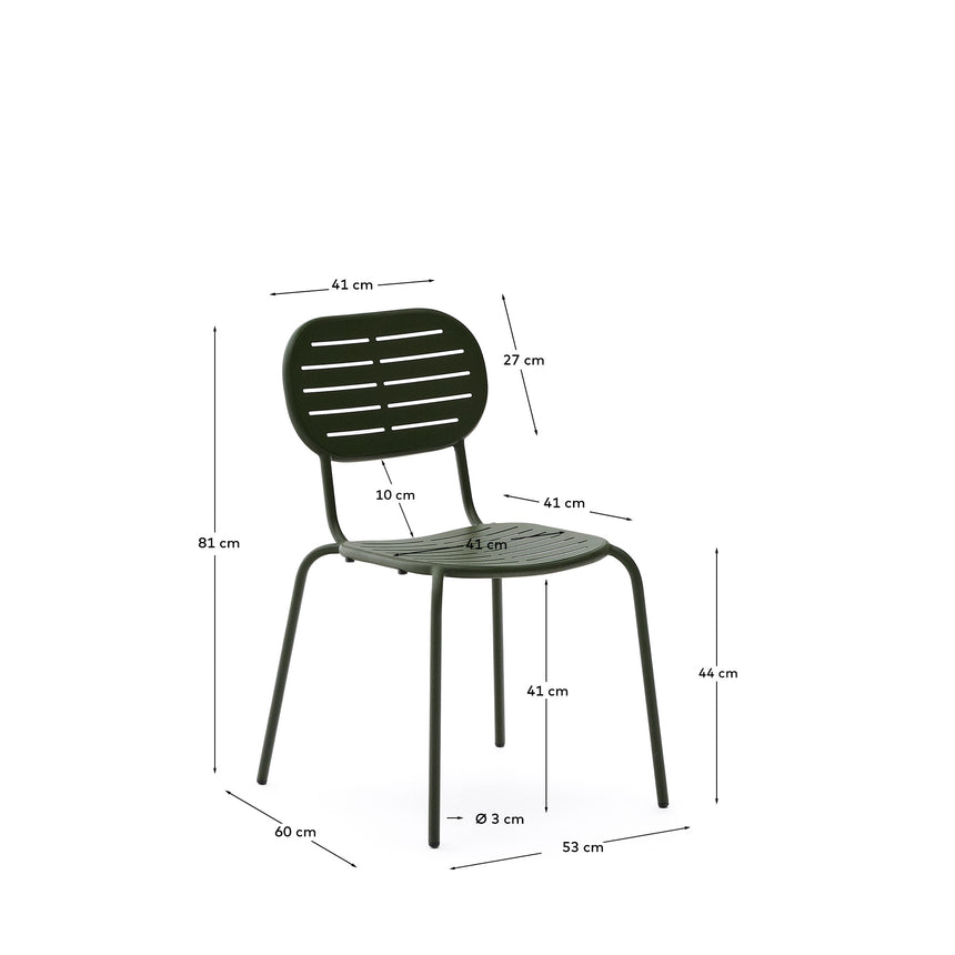 Stapelbarer Outdoor-Stuhl Brai aus verzinktem Stahl in Grün - ZEN ZONE Furniture