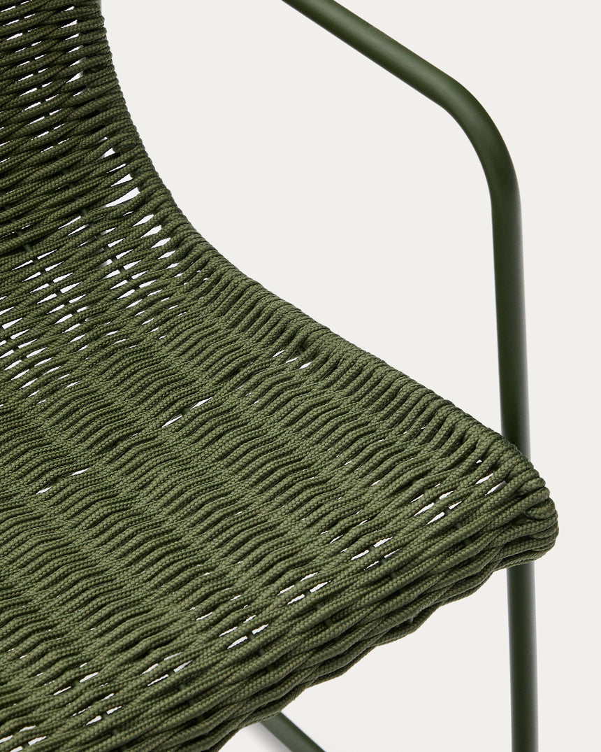 Stuhl Maurina aus grün verzinktem Stahl mit grünem Seil - ZEN ZONE Furniture