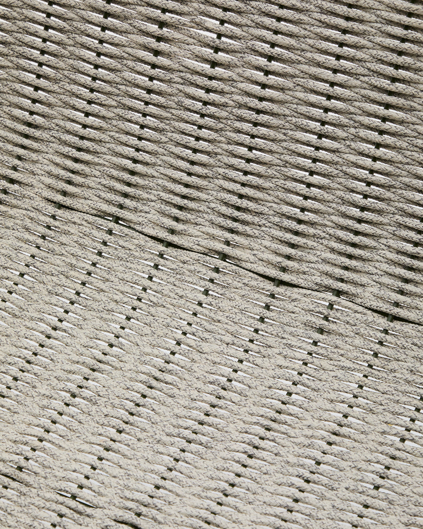 Sessel Maurina aus grün verzinktem Stahl mit écrufarbenem und grauem Seil - ZEN ZONE Furniture