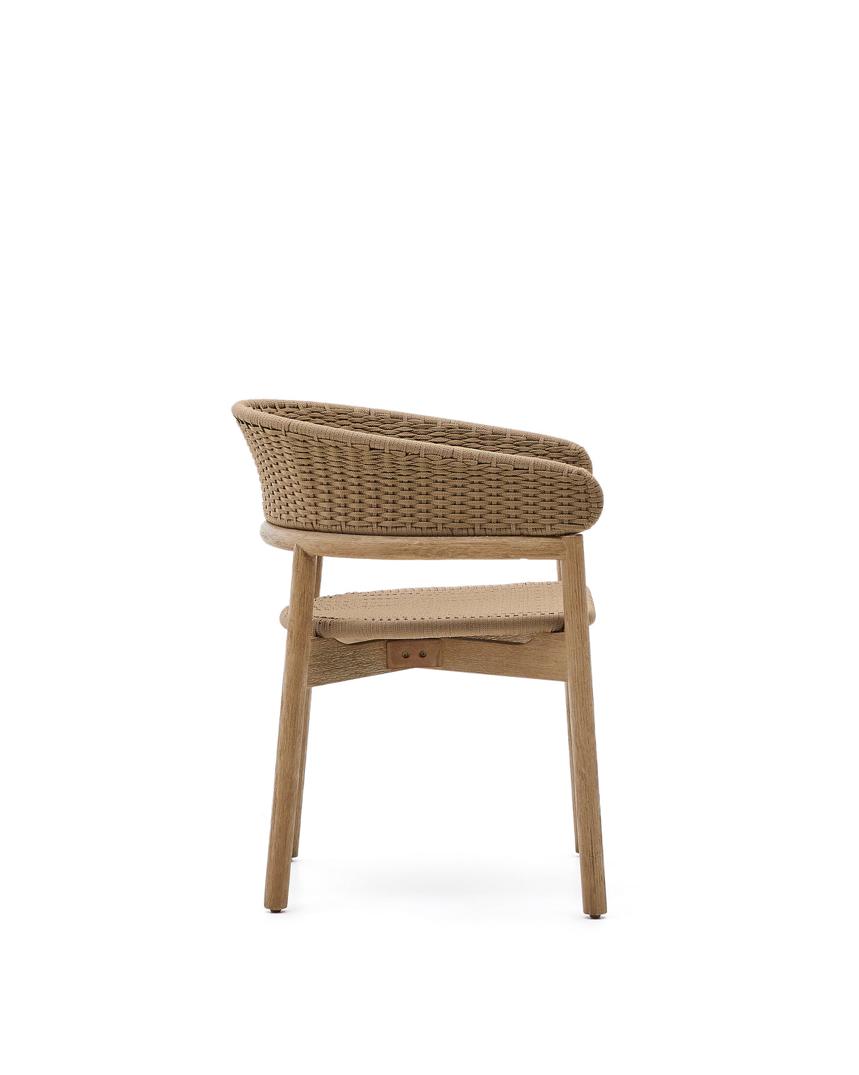 Stuhl Arinella aus massivem Akazienholz mit Finish in natürlichem Farbton und beigem Seil FSC 100% - ZEN ZONE Furniture