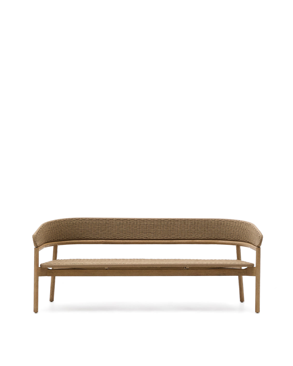 3-Sitzer-Sofa Arinella aus massivem Akazienholz mit Finish in natürlichem Farbton und beigem Seil FSC 100% 167 cm - ZEN ZONE Furniture