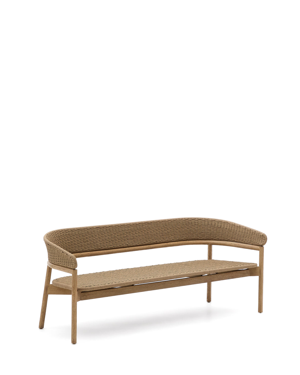 3-Sitzer-Sofa Arinella aus massivem Akazienholz mit Finish in natürlichem Farbton und beigem Seil FSC 100% 167 cm - ZEN ZONE Furniture