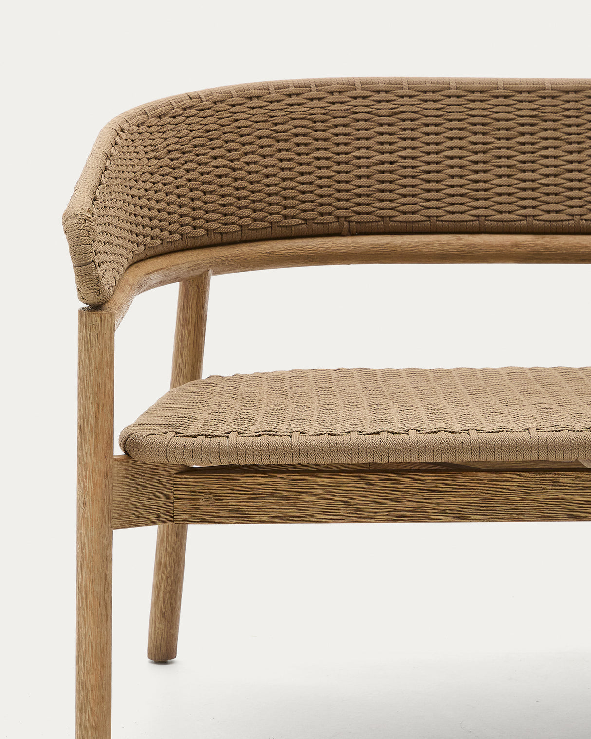 3-Sitzer-Sofa Arinella aus massivem Akazienholz mit Finish in natürlichem Farbton und beigem Seil FSC 100% 167 cm - ZEN ZONE Furniture