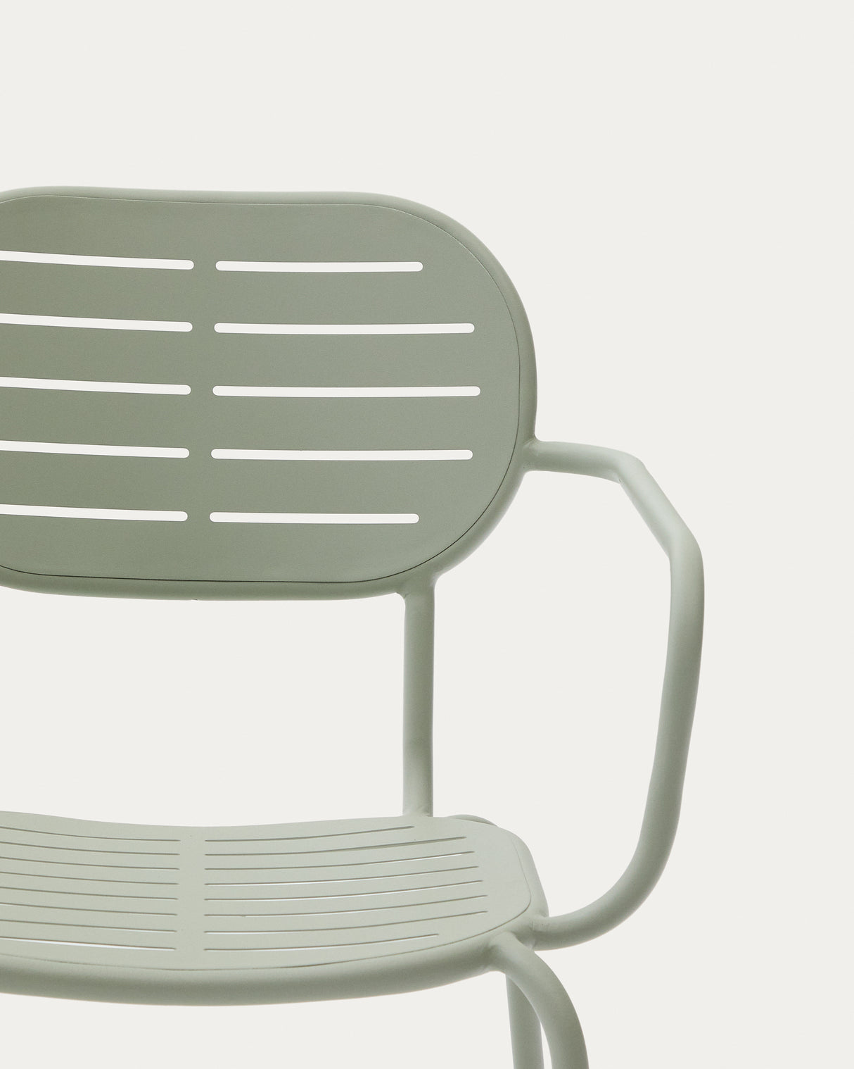 Stapelbarer Outdoor-Stuhl mit Armlehnen Brai aus verzinktem Stahl in Türkis - ZEN ZONE Furniture