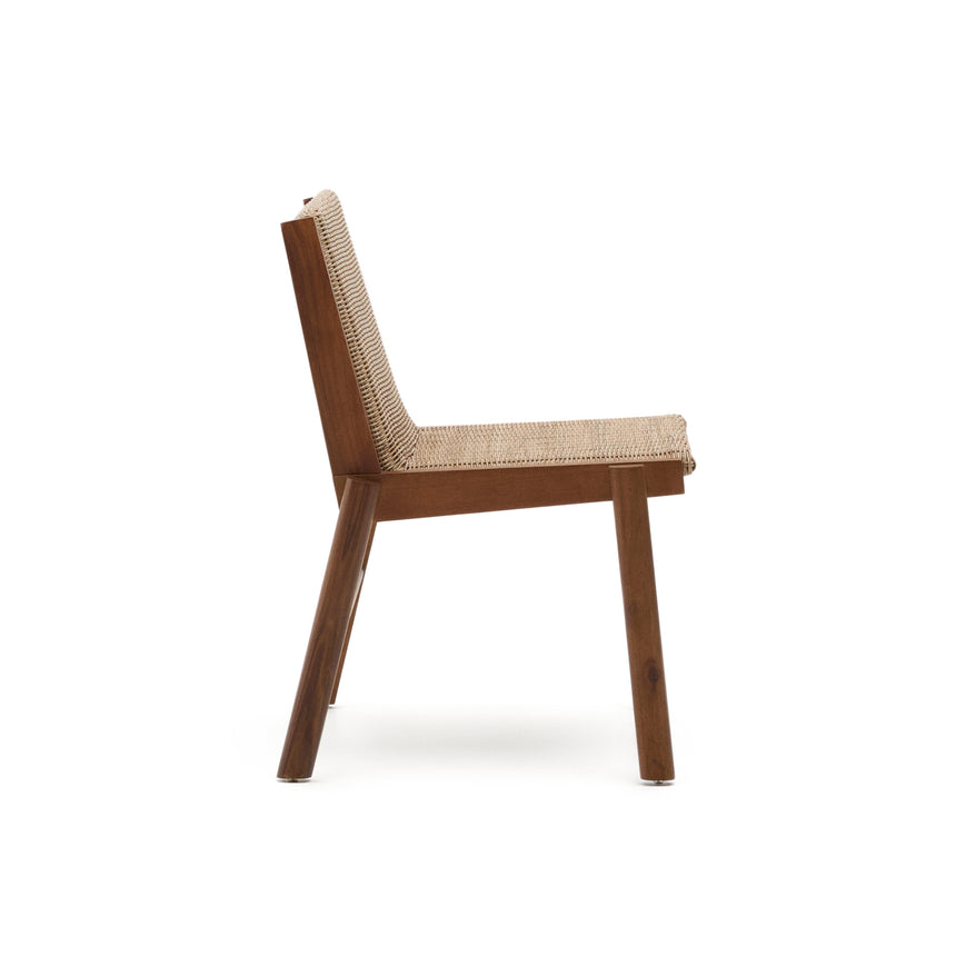 Stuhl Itani aus massivem Teakholz und synthetischem Rattan FSC 100% - ZEN ZONE Furniture