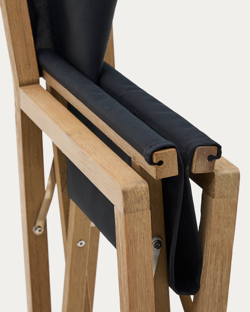 Outdoor-Klappstuhl Vilara in Schwarz aus massivem Akazienholz FSC 100% - ZEN ZONE Furniture