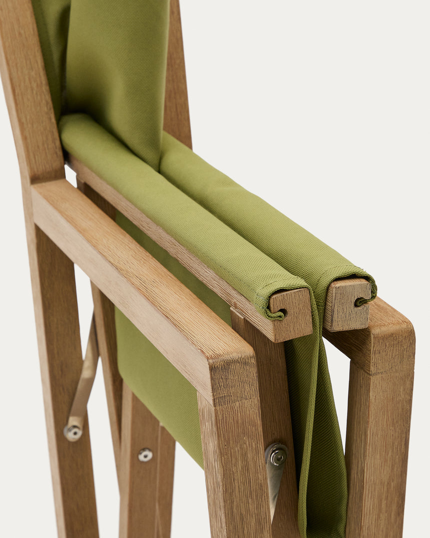 Outdoor-Klappstuhl Vilara in Grün aus massivem Akazienholz FSC 100% - ZEN ZONE Furniture