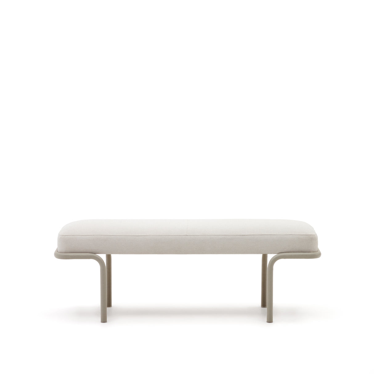 Compo Polsterbank beiger Chenille und graues Metallgestell 130 cm - ZEN ZONE Furniture