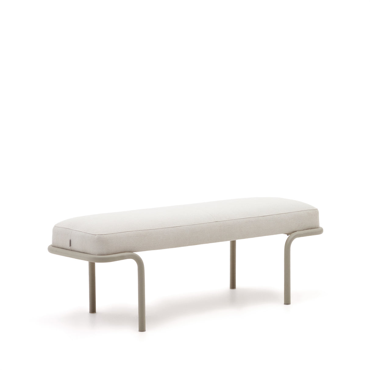 Compo Polsterbank beiger Chenille und graues Metallgestell 130 cm - ZEN ZONE Furniture