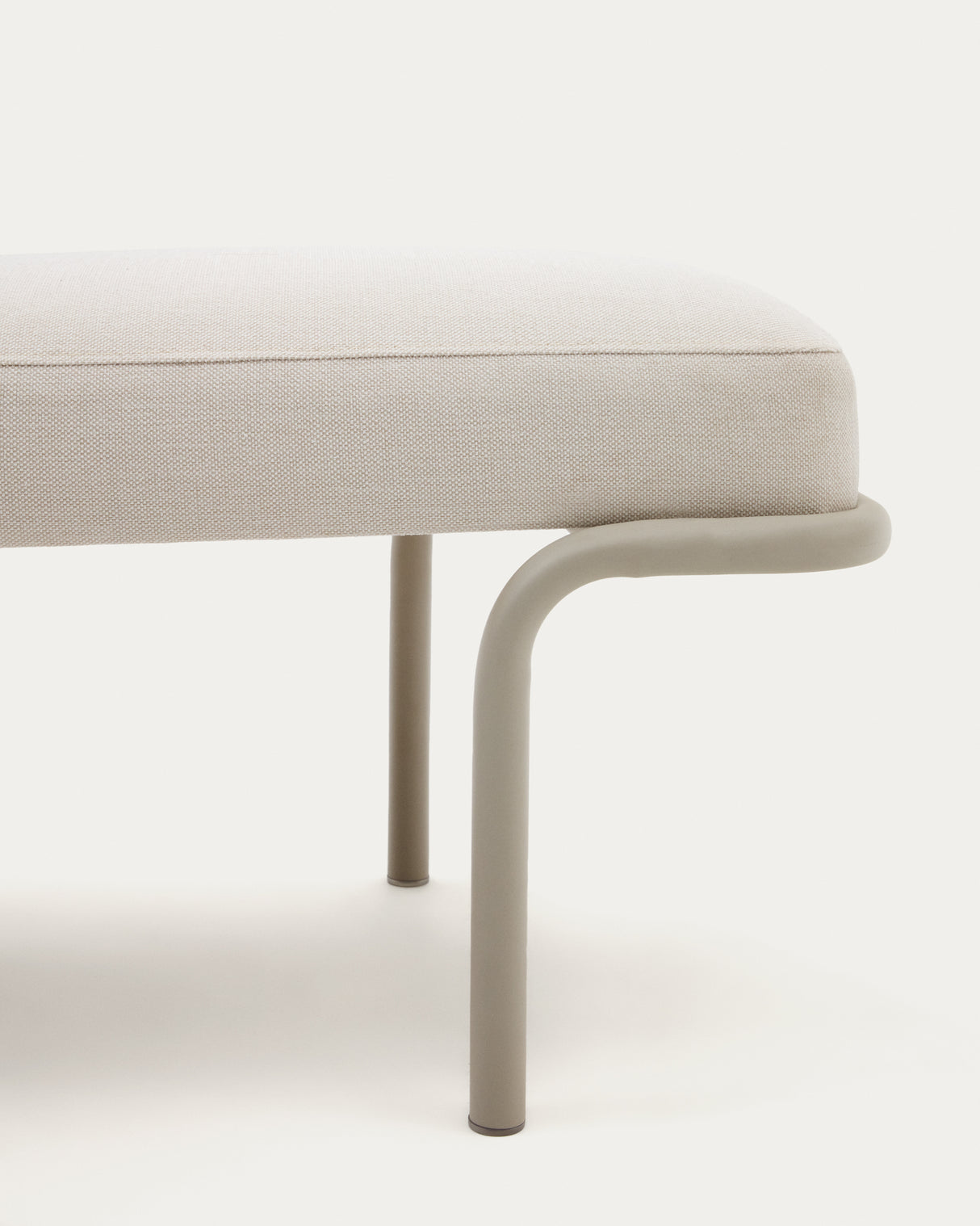 Compo Polsterbank beiger Chenille und graues Metallgestell 130 cm - ZEN ZONE Furniture