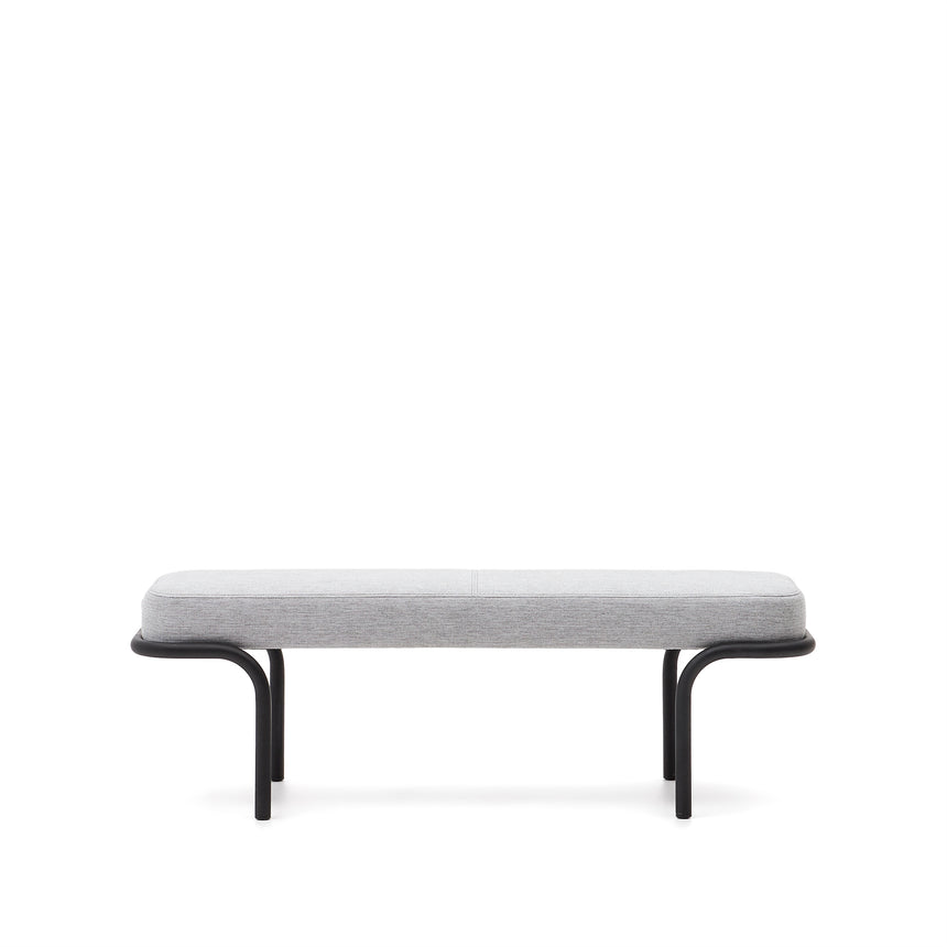 Compo Polsterbank in Grau und schwarzes Metallgestell 130 cm - ZEN ZONE Furniture