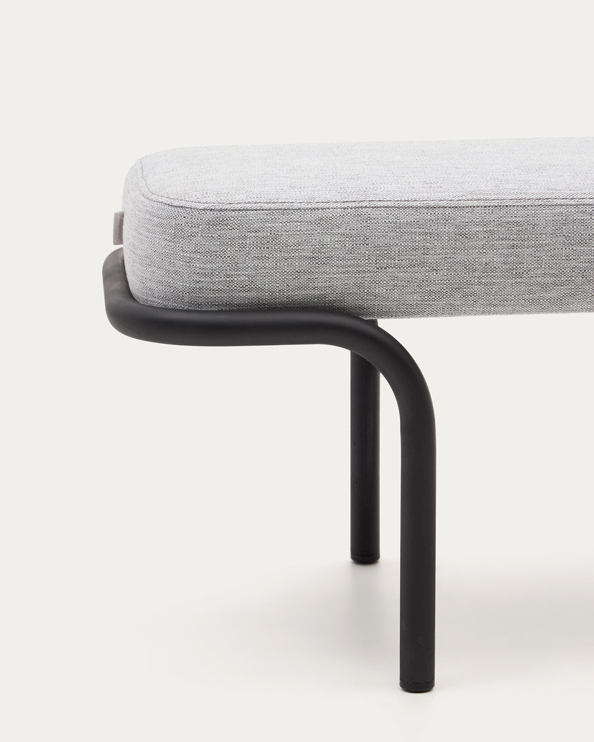 Compo Polsterbank in Grau und schwarzes Metallgestell 130 cm - ZEN ZONE Furniture