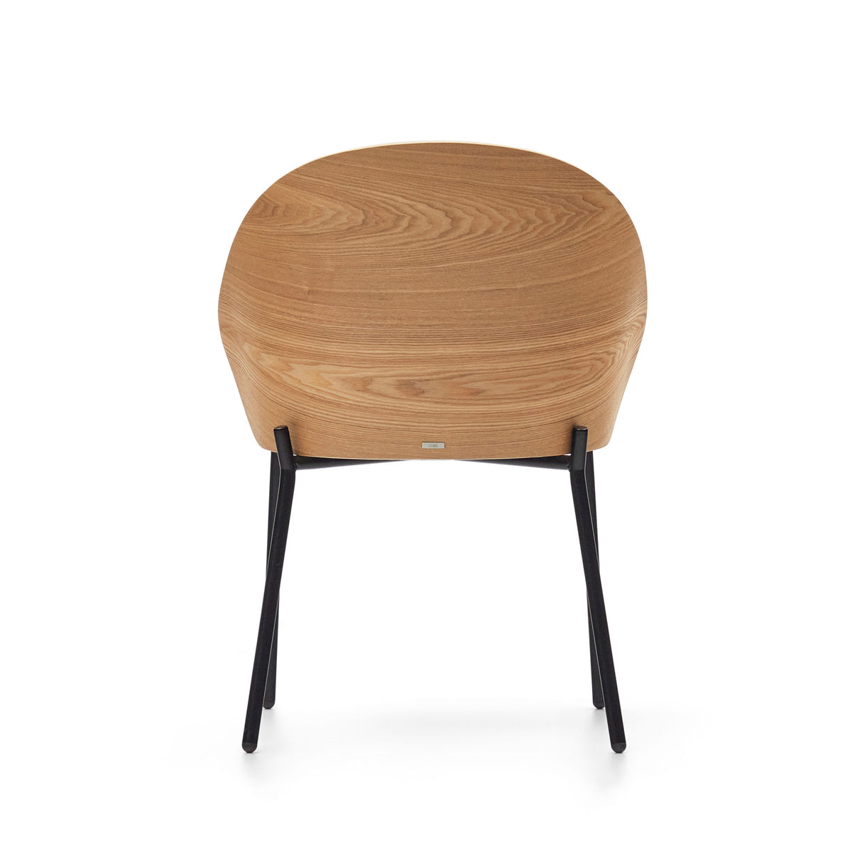 Eamy Stuhl hellgrau Eschenfurnier mit natürlichem Finish und Metall in Schwarz - ZEN ZONE Furniture