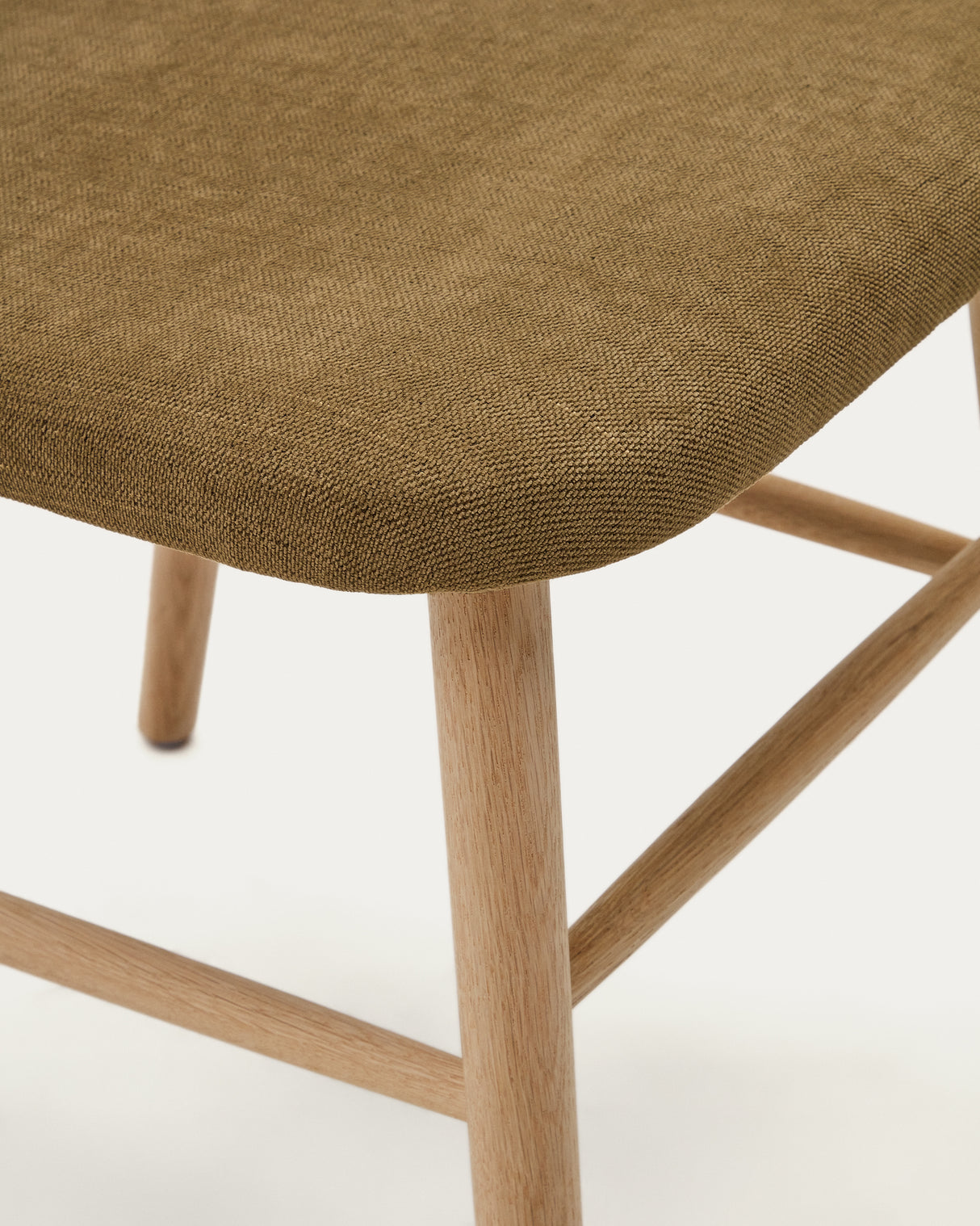 Helda Stuhl aus grüner Chenille und massivem Eichenholz FSC Mix Credit - ZEN ZONE Furniture