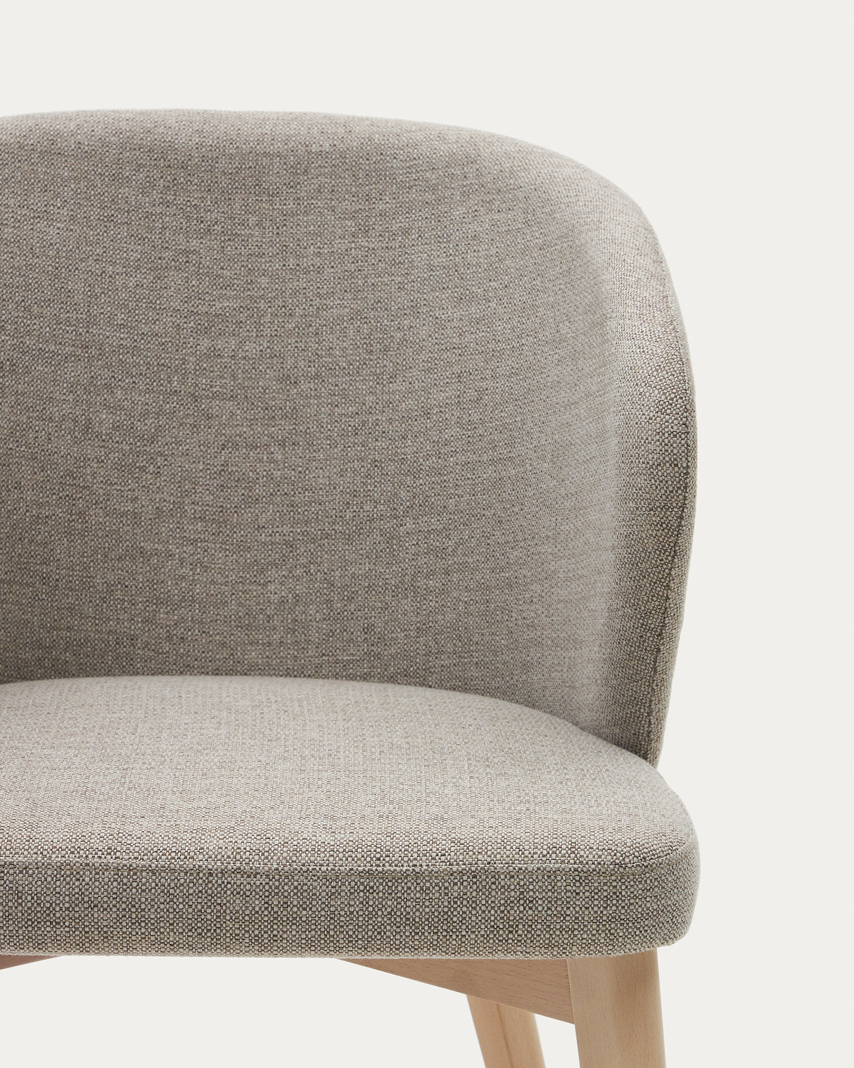 Darice Stuhl aus brauner Chenille und massivem Buchenholz 100% FSC mit naturfarbenem Finis - ZEN ZONE Furniture