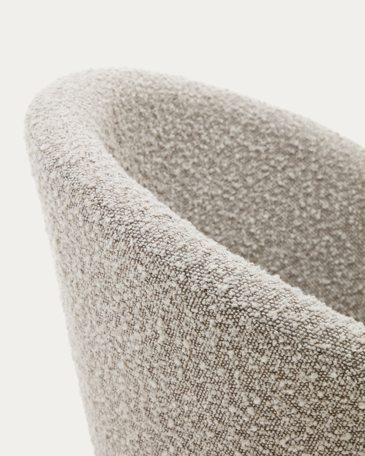 Marvin Drehstuhl mit Bouclé-Polsterung in Grau Beine massive Buche mit natürlichem Finish - ZEN ZONE Furniture