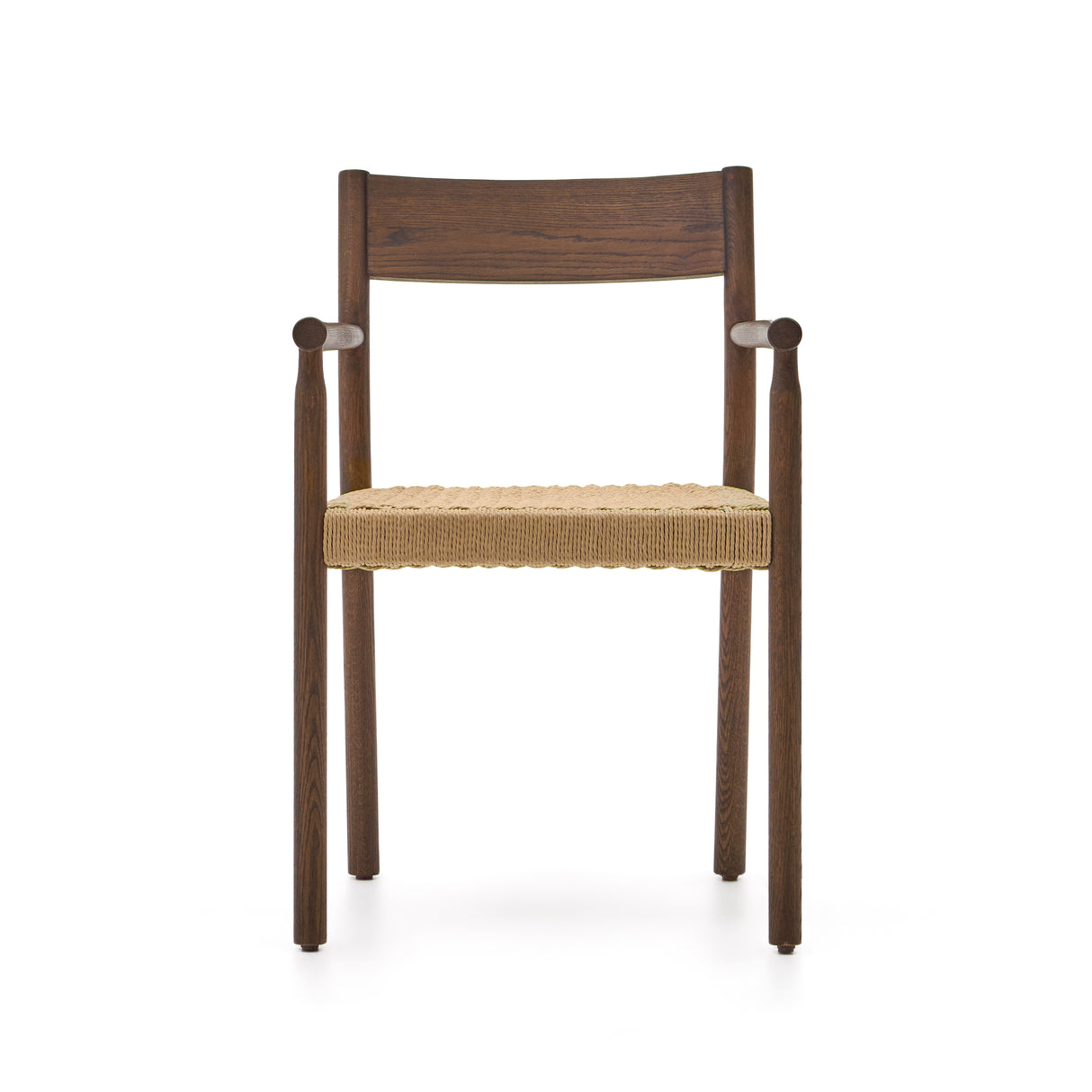 Stuhl Yalia aus massiver Eiche mit Nussbaum-Finish und Sitz aus Seil FSC 100% - ZEN ZONE Furniture