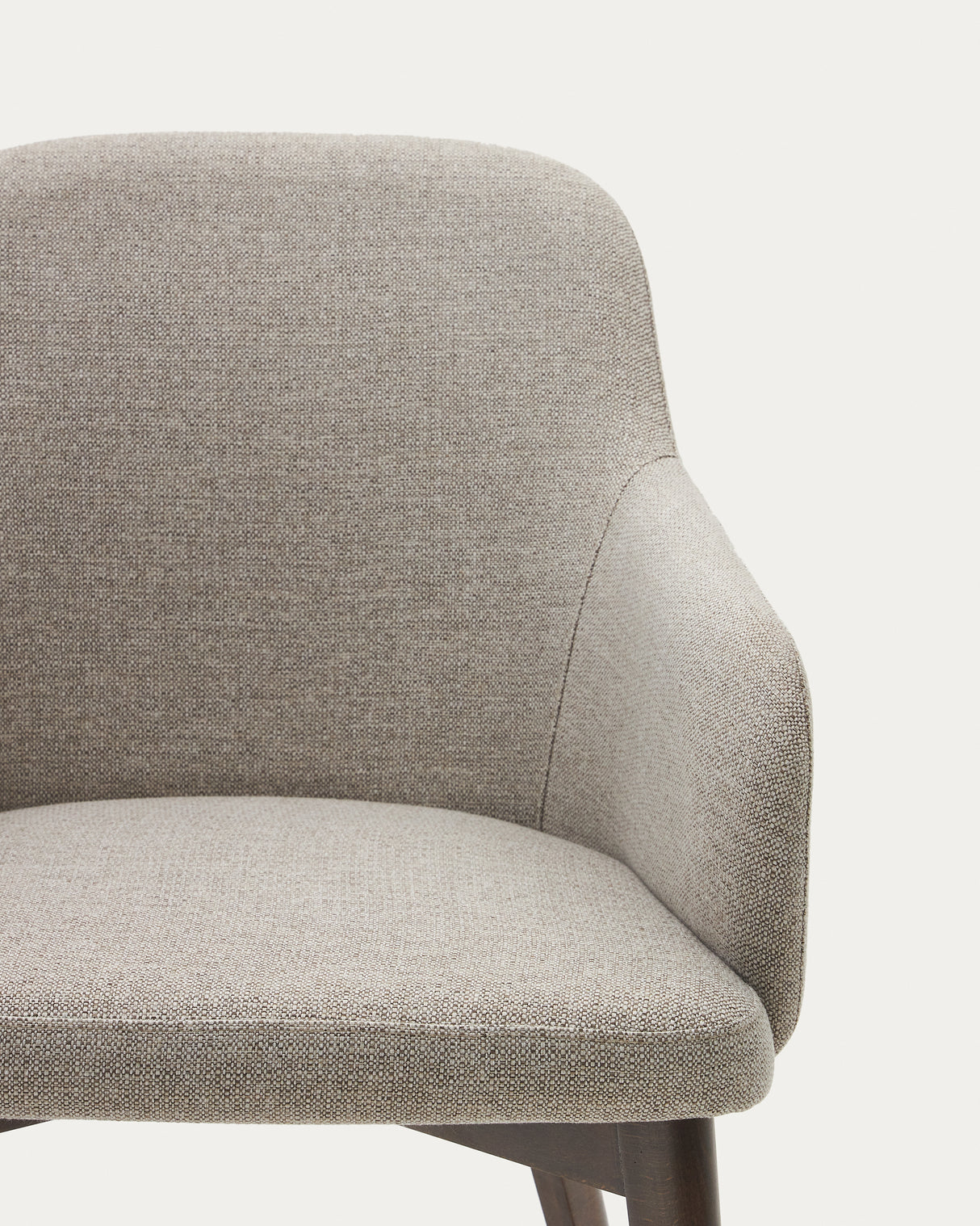 Nelida Stuhl aus brauner Chenille und massivem Buchenholz mit Nussbaum-Finish FSC 100% - ZEN ZONE Furniture