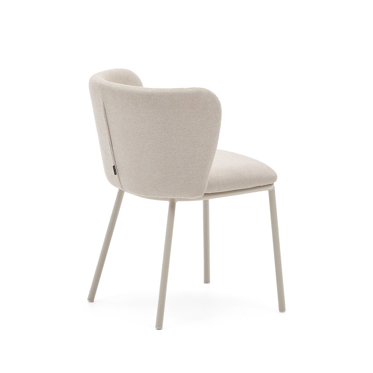 Stuhl Ciselia aus beigefarbenem Chenille und beigefarbenem Stahl FSC Mix Credit - ZEN ZONE Furniture