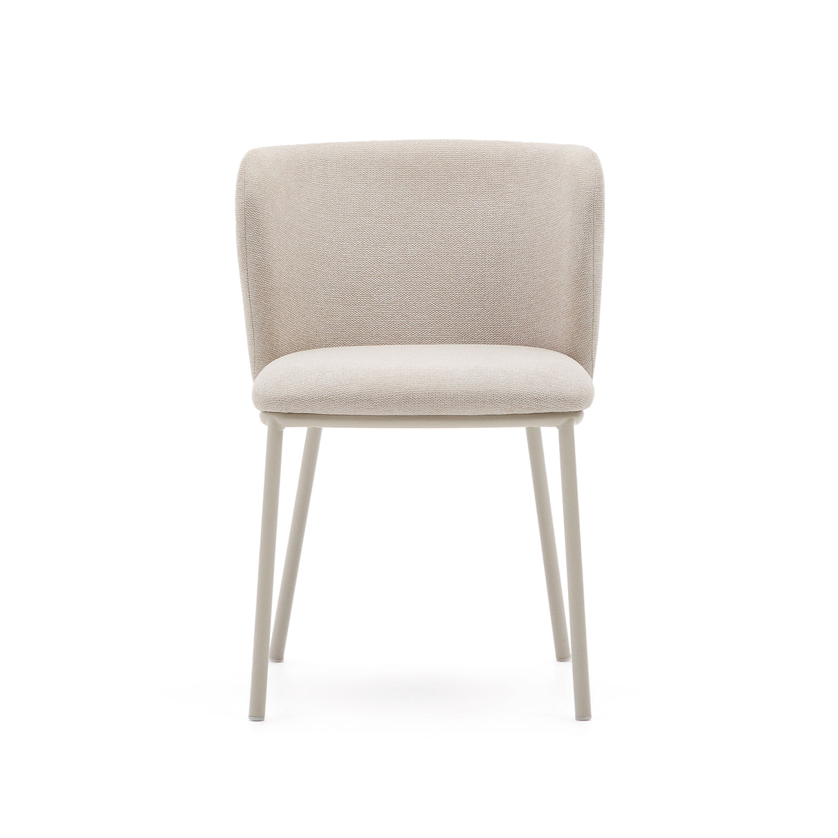 Stuhl Ciselia aus beigefarbenem Chenille und beigefarbenem Stahl FSC Mix Credit - ZEN ZONE Furniture