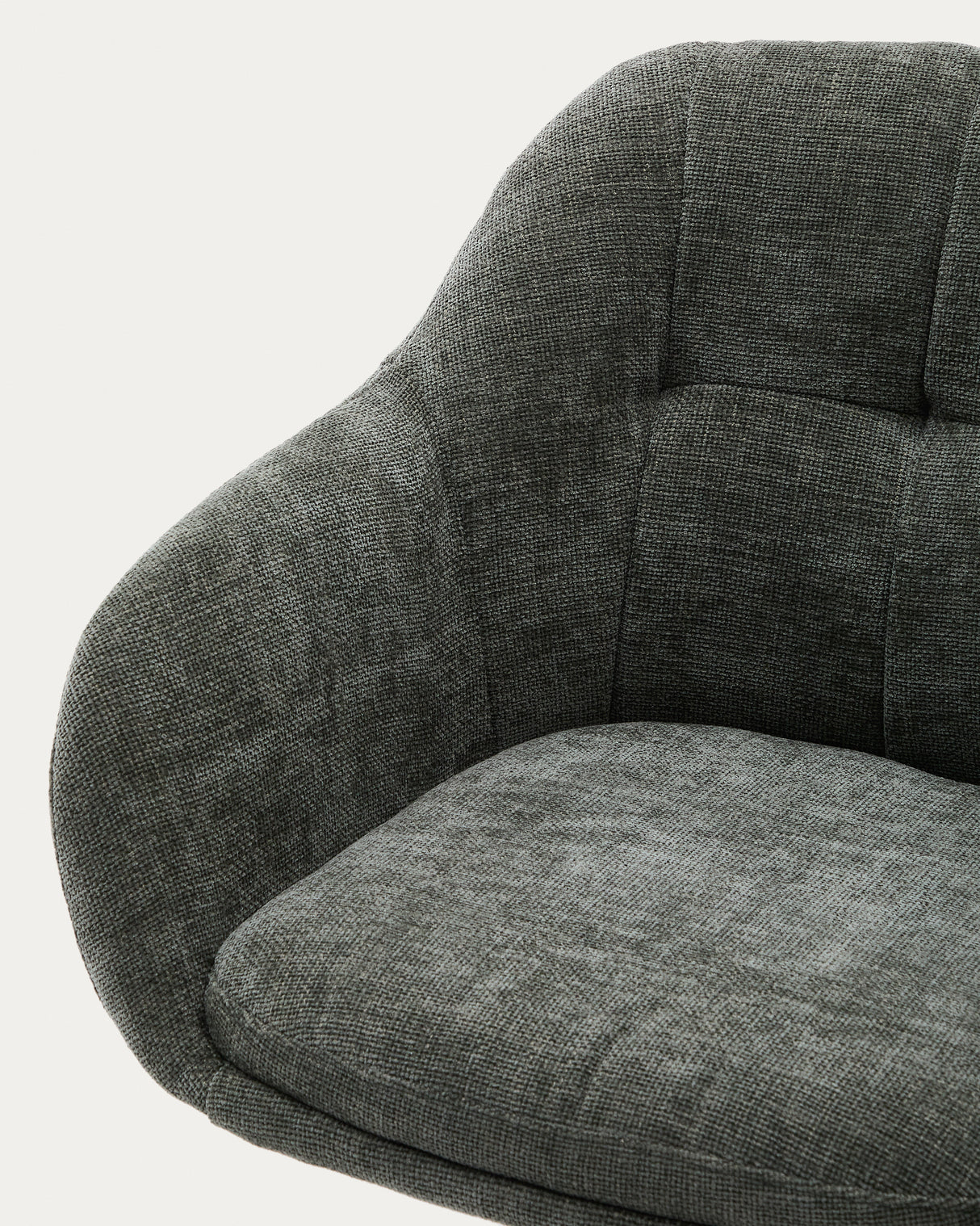 Drehstuhl Dorina aus grüner Chenille und Stahlbeinen mit grünem Finish - ZEN ZONE Furniture