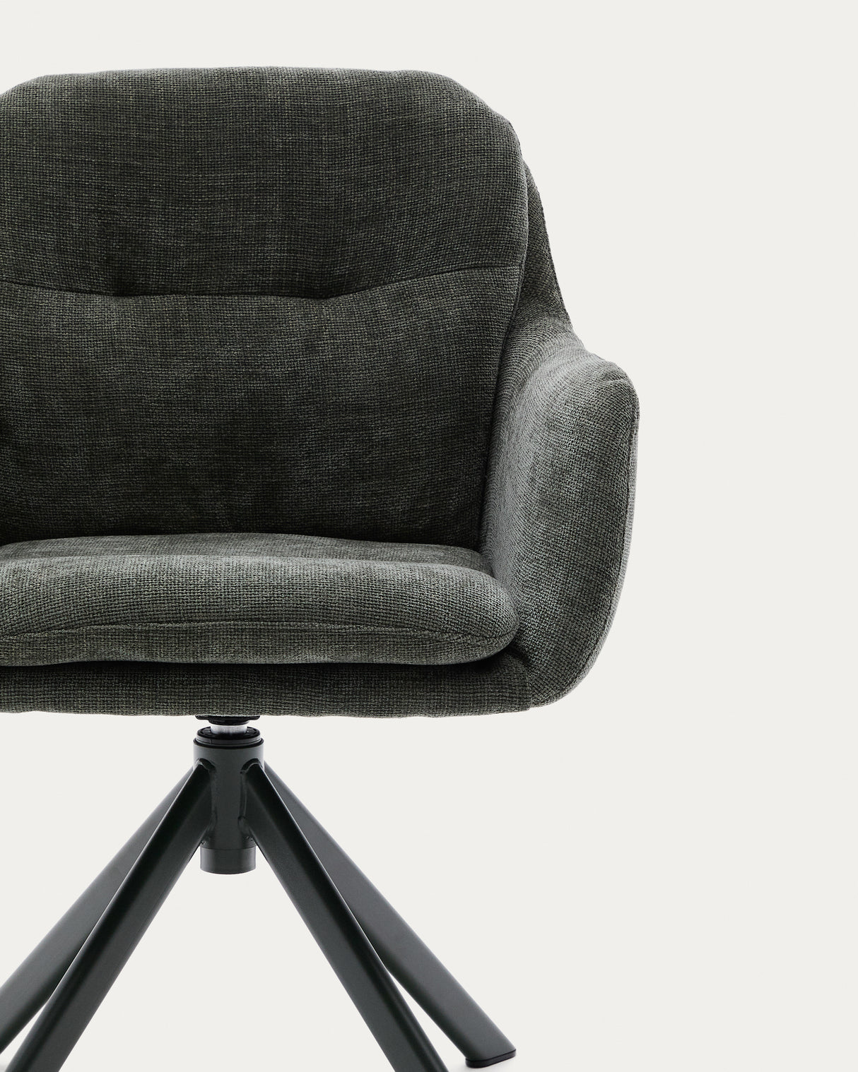 Drehstuhl Lexa aus grüner Chenille und Stahlbeinen mit grünem Finish - ZEN ZONE Furniture