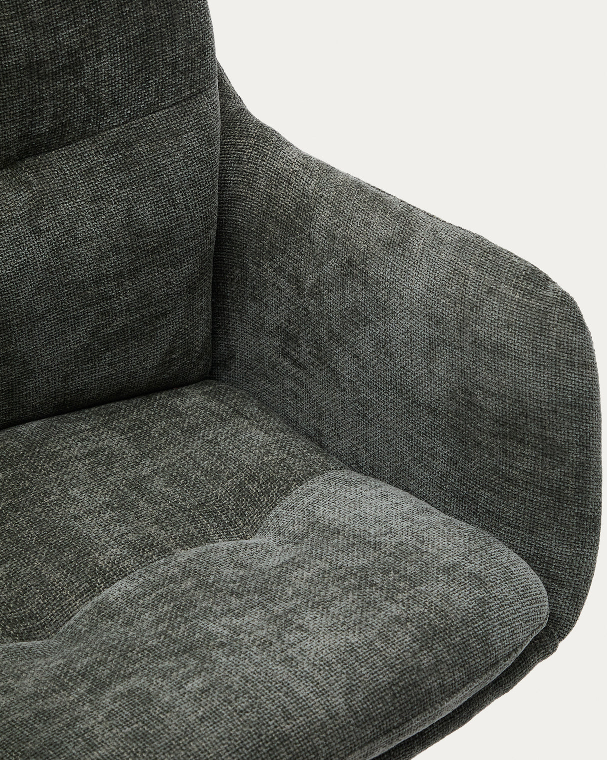 Drehstuhl Lexa aus grüner Chenille und Stahlbeinen mit grünem Finish - ZEN ZONE Furniture