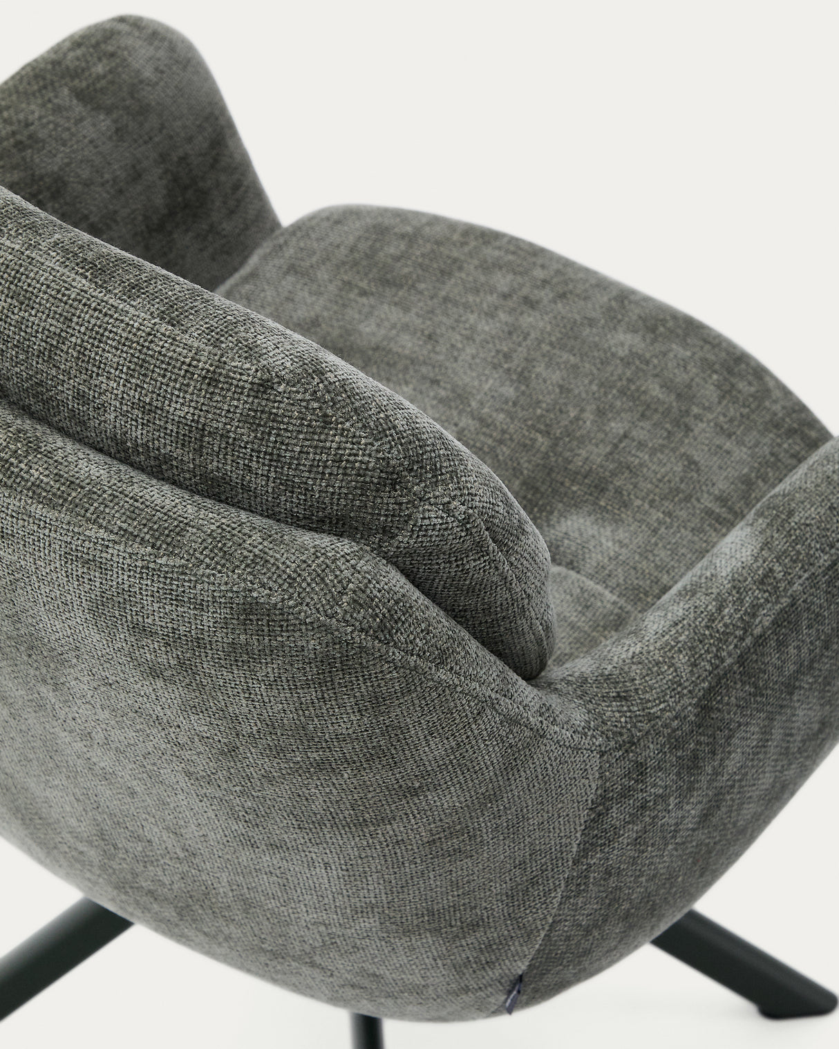 Drehstuhl Lexa aus grüner Chenille und Stahlbeinen mit grünem Finish - ZEN ZONE Furniture